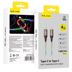   Blavec Kabel Neon - TYP C na Typ C - PD 60W 3A 1 méter (CNE-CC3L1) világító RGB kábel