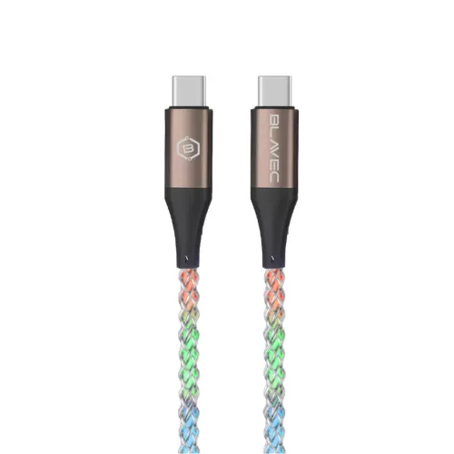 Blavec Kabel Neon - TYP C na Typ C - PD 60W 3A 1 méter (CNE-CC3L1) világító RGB kábel