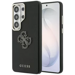   Samsung Galaxy S26 Ultra Guess Grained Big 4G Metal Logo fekete tok