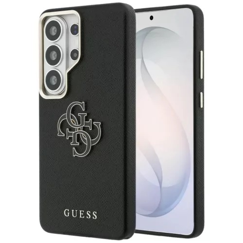 Samsung Galaxy S26 Ultra Guess Grained Big 4G Metal Logo fekete tok