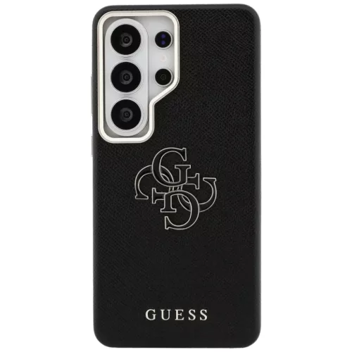 Samsung Galaxy S26 Ultra Guess Grained Big 4G Metal Logo fekete tok