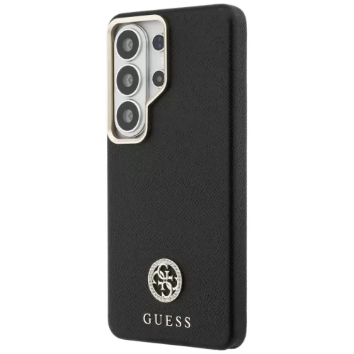 Samsung Galaxy S26 Ultra Guess 4G Strasszköves Kerek Logós MagSafe tok fekete