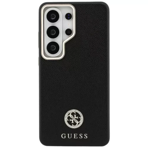 Samsung Galaxy S26 Ultra Guess 4G Strasszköves Kerek Logós MagSafe tok fekete