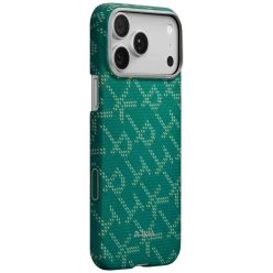   iPhone 17 Pro Max PITAKA Ultra-Slim Monogram MagSafe tok arany zöld