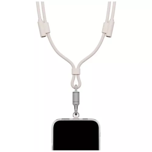 Type-C USB kábel ENERGEA Lasso Lanyard - USB-C 1.5m 240W Homok