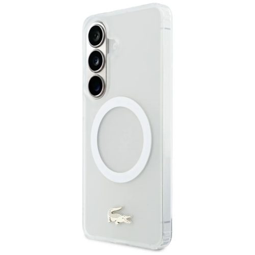 Samsung Galaxy S26 Shockproof Frosted Gold Logo MagSafe tok – fehér