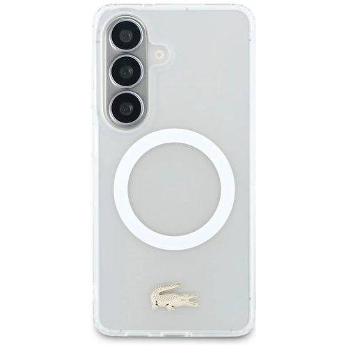 Samsung Galaxy S26 Shockproof Frosted Gold Logo MagSafe tok – fehér