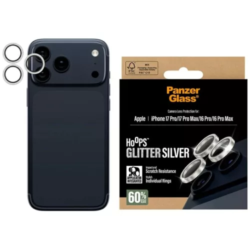 iPhone 17 Pro / 17 Pro Max / 16 Pro PanzerGlass Hoops Glitter üvegfólia lencsevédő