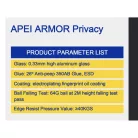 iPhone 17 Pro Max betekintés gátló üvegfólia Prémium Apei Armor Privacy