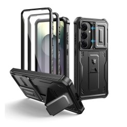   Samsung Galaxy S26 Dexnor tok kihajtható állvánnyal, fekete 360 ütésálló