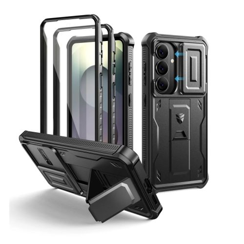 Samsung Galaxy S26 Dexnor tok kihajtható állvánnyal, fekete 360 ütésálló