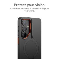   Samsung Galaxy S26 SURITCH Magsafe tok, kihajtható állvánnyal, fekete ütésálló