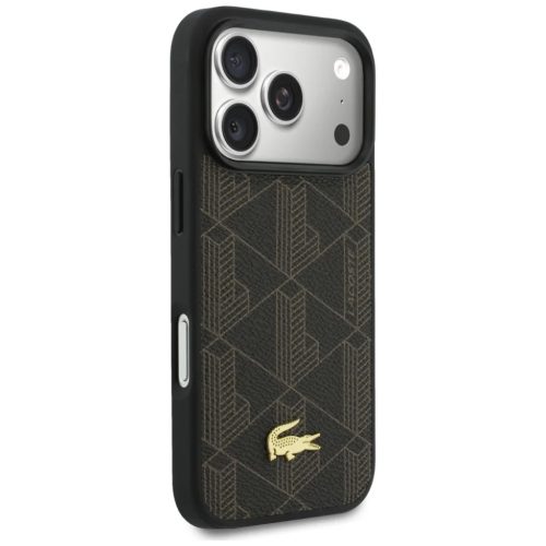 iPhone 17 Pro Max Lacoste PVC Blend tok + pénztárca szett barna tok