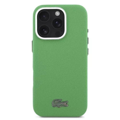 Lacoste PVC Iconic Petit Pique Metal Logo MagSafe tok iPhone 16 Pro Estragon Green tok