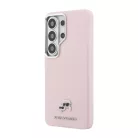 Karl Lagerfeld Grained PU Leather K&CH Heads Mágneses tok Samsung Galaxy S26 Ultra Pink
