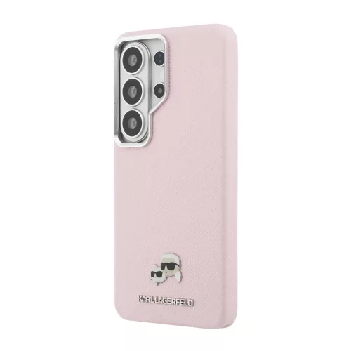 Karl Lagerfeld Grained PU Leather K&CH Heads Mágneses tok Samsung Galaxy S26 Ultra Pink