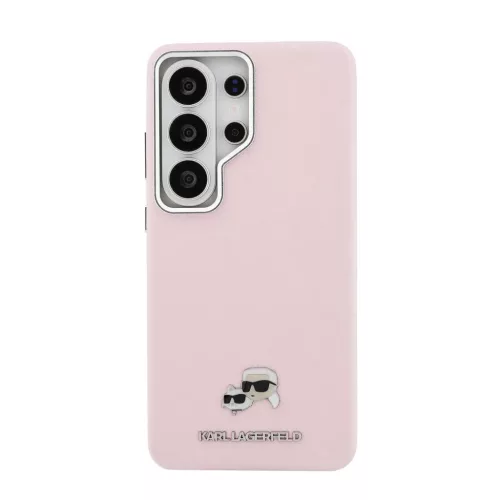 Karl Lagerfeld Grained PU Leather K&CH Heads Mágneses tok Samsung Galaxy S26 Ultra Pink