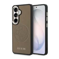   Guess PU Perforated 4G Logo Mágneses tok Samsung Galaxy S26 Barna tok