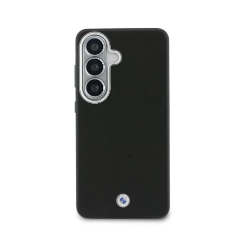 BMW Signature PU bőr fém logós mágneses tok Samsung Galaxy S26-hoz fekete tok