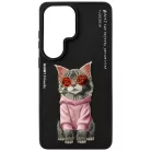 Samsung Galaxy S26 Ultra Etui Nimmy Glasses Cool Cat fekete tok