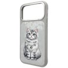 iPhone 17 Pro Max Nimmy Lucky Fashion Cat MagSafe szürke tok