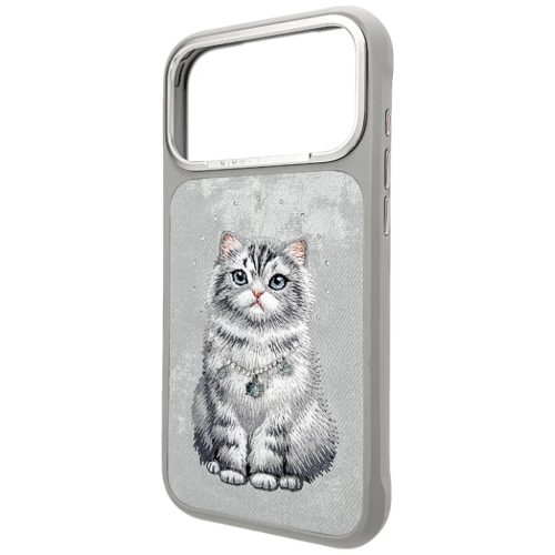 iPhone 17 Pro Max Nimmy Lucky Fashion Cat MagSafe szürke tok