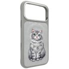 iPhone 17 Pro Max Nimmy Lucky Fashion Cat MagSafe szürke tok