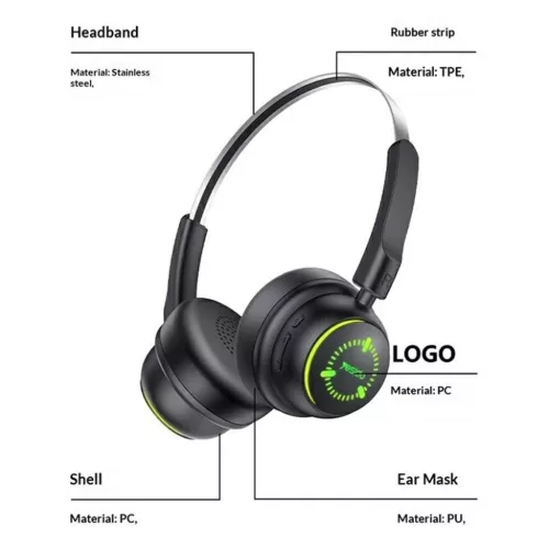 Yesido - Vezeték nélküli fejhallgató (EP15) - gyerekeknek, Bluetooth, 40mm hangszórókkal, 300mAh - fekete