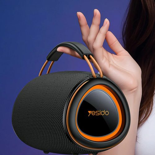 Yesido - Vezeték nélküli hangszóró (YSW39) - Bluetooth 5.3, RGB világítás, TWS, TF Kártya, USB, AUX, 1200mAh, 20W - Fekete