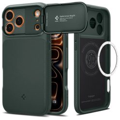 iPhone 17 Pro Max Spigen Optik Armor Mag Magsafe tok - Zöld