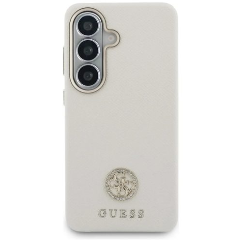 Samsung Galaxy S26 Guess Rhinestone Round Logo MagSafe tok bézs