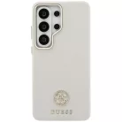 Samsung Galaxy S26 Ultra Guess 4G Strasszköves Kerek Logó MagSafe tok bézs