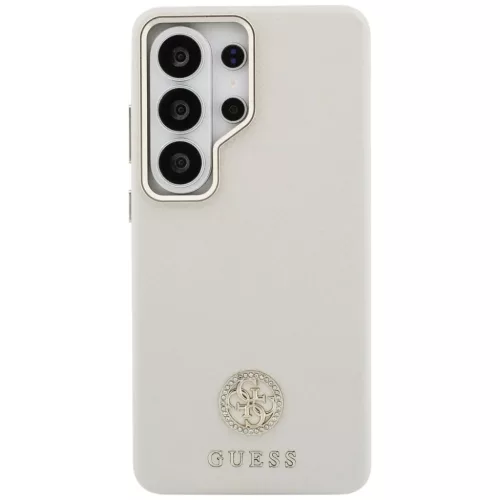 Samsung Galaxy S26 Ultra Guess 4G Strasszköves Kerek Logó MagSafe tok bézs