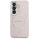 Samsung Galaxy S26 Guess Saffiano Peony Embossed Ring MagSafe tok rózsaszín