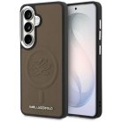 Samsung Galaxy S26 Karl Lagerfeld Dombornyomott Gyűrű Kezdeti MagSafe tok barna