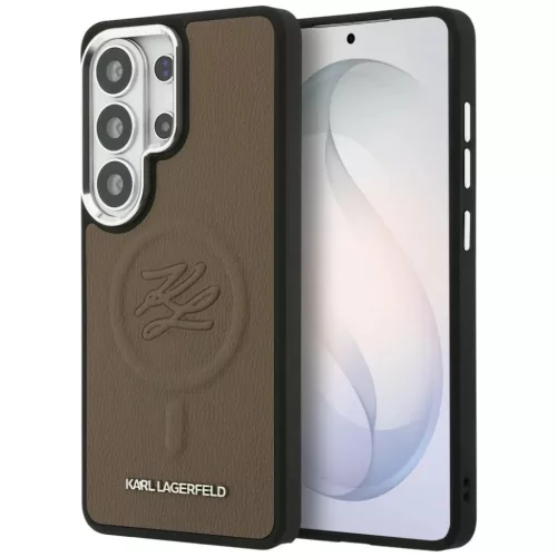 Samsung Galaxy S26 Ultra Karl Lagerfeld Dombornyomott Gyűrű Kezdeti MagSafe tok barna