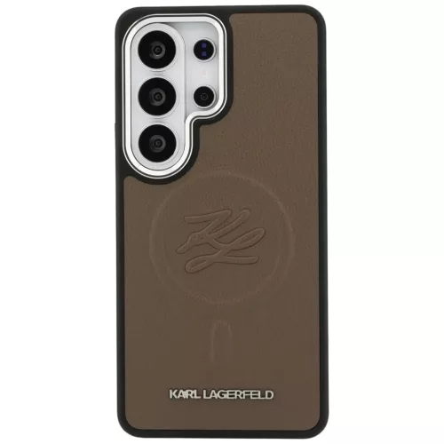 Samsung Galaxy S26 Ultra Karl Lagerfeld Dombornyomott Gyűrű Kezdeti MagSafe tok barna