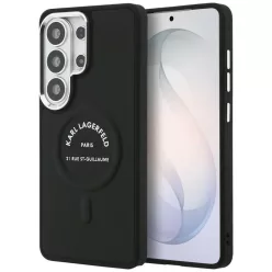   Samsung Galaxy S26 Ultra Karl Lagerfeld dombornyomott Ring RSG Logo MagSafe fekete tok