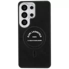 Samsung Galaxy S26 Ultra Karl Lagerfeld dombornyomott Ring RSG Logo MagSafe fekete tok