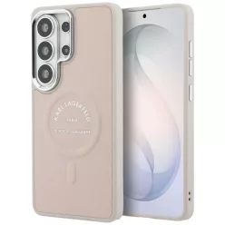   Samsung Galaxy S26 Ultra tok Karl Lagerfeld Domborított Gyűrű RSG Logo MagSafe tok rózsaszín