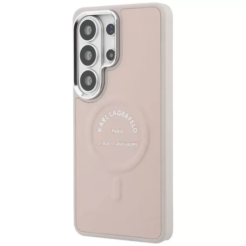 Samsung Galaxy S26 Ultra tok Karl Lagerfeld Domborított Gyűrű RSG Logo MagSafe tok rózsaszín
