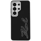 Samsung Galaxy S26 Ultra Karl Lagerfeld Grained Signature Metal Resin Logo fekete tok