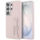 Samsung Galaxy S26 Ultra Karl Lagerfeld Grained Signature Metal gyanta logós tok rózsaszín
