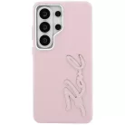 Samsung Galaxy S26 Ultra Karl Lagerfeld Grained Signature Metal gyanta logós tok rózsaszín