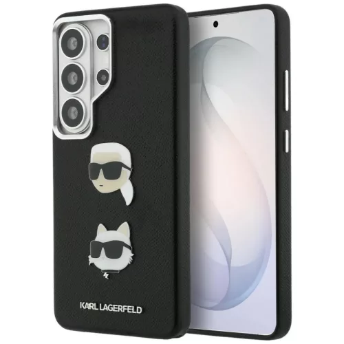 Samsung Galaxy S26 Ultra Karl Lagerfeld Saffiano Double Heads Metal tok fekete