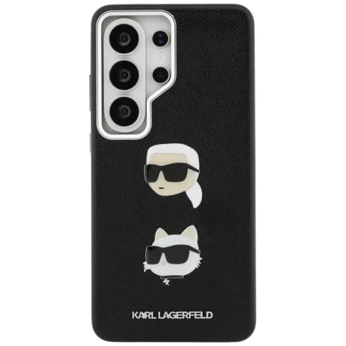 Samsung Galaxy S26 Ultra Karl Lagerfeld Saffiano Double Heads Metal tok fekete