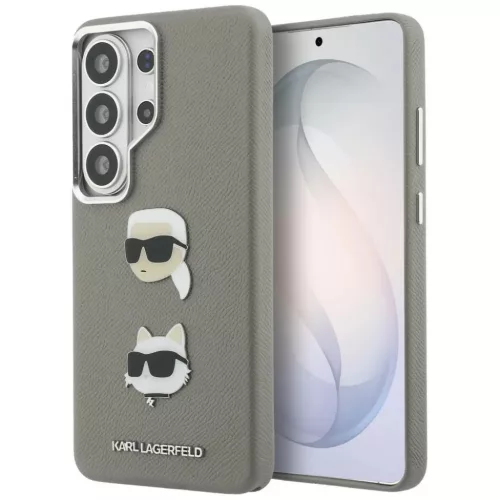Samsung Galaxy S26 Ultra Karl Lagerfeld Saffiano Double Heads Metal tok ezüst