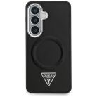 Samsung Galaxy S26 Guess Dombornyomott Gyűrű Háromszög Logó MagSafe tok fekete