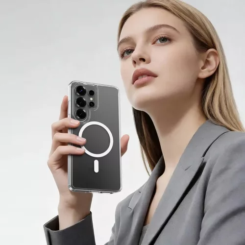 Samsung Galaxy S26 Ultra Átlátszó Rock Crystal Átlátszó Sorozat Mágneses tok