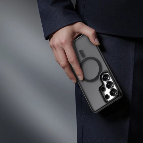 Samsung Galaxy S26 Fekete Rock Guard Touch Matte Series Mágneses tok